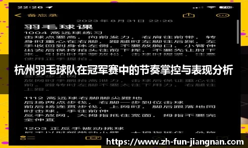 杭州羽毛球队在冠军赛中的节奏掌控与表现分析